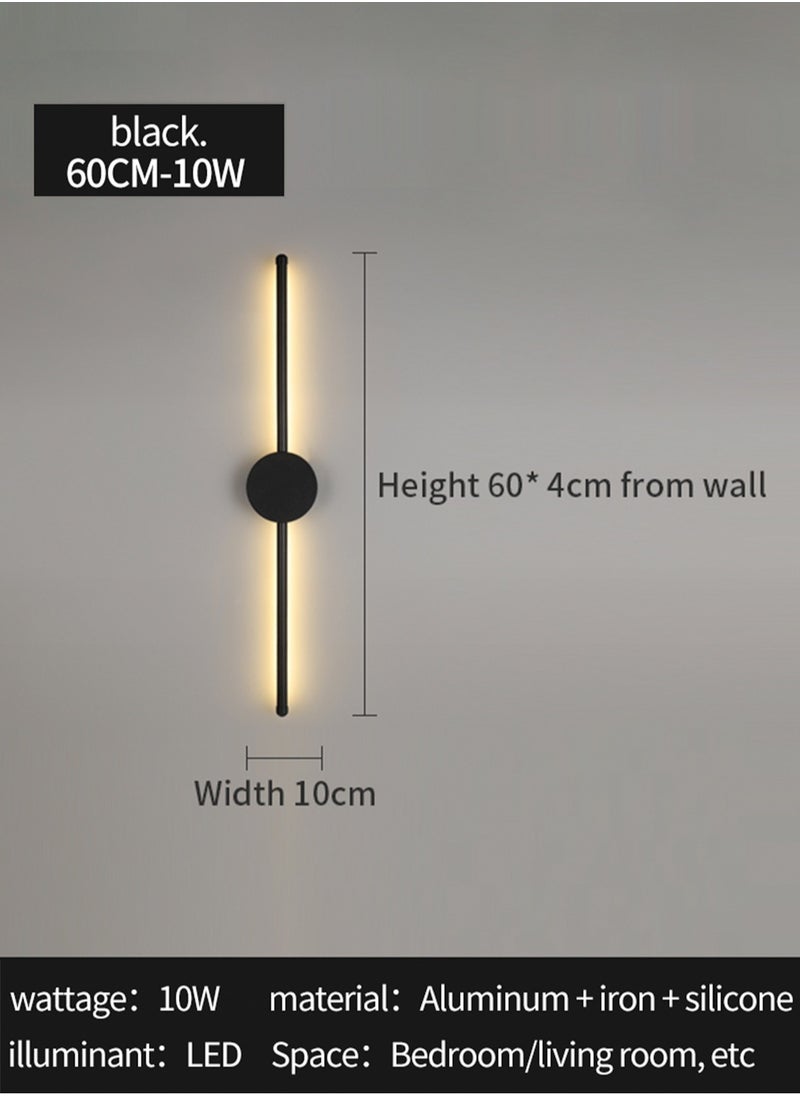 LOOPITYS Modern Interior Wall Light 10W LED Wall Light, Gold Wall Light for Bedroom Living Room Corridor (Color : Three color temperatures, Size : 60 CM)  - Image 5