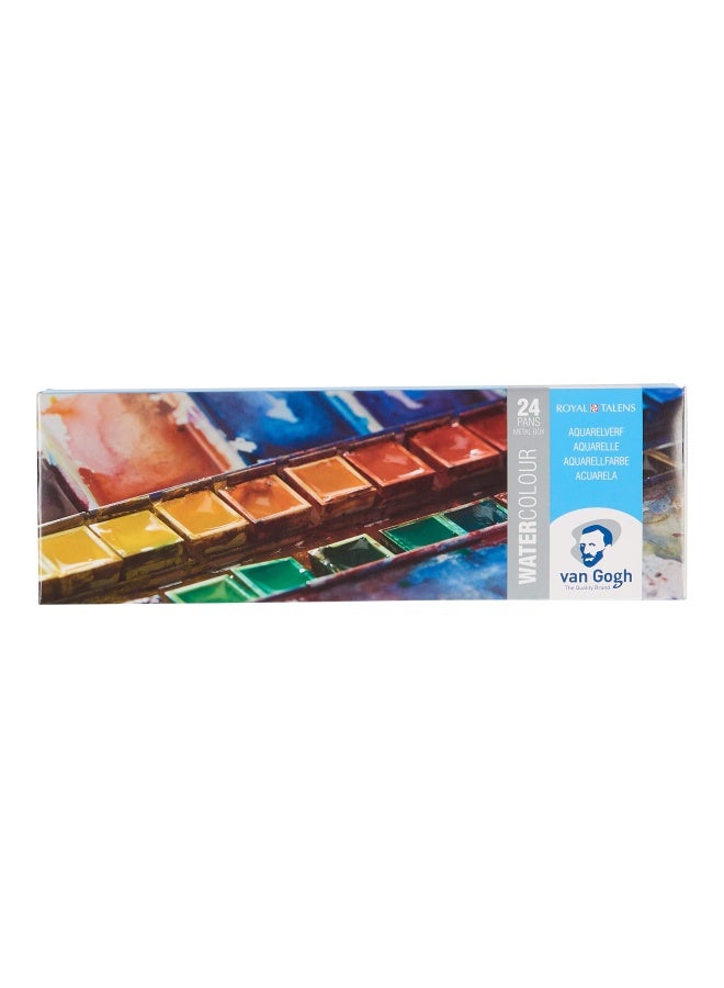 Van Gogh Watercolor Paint Set Metal Tin 24Half Pan - Image 4