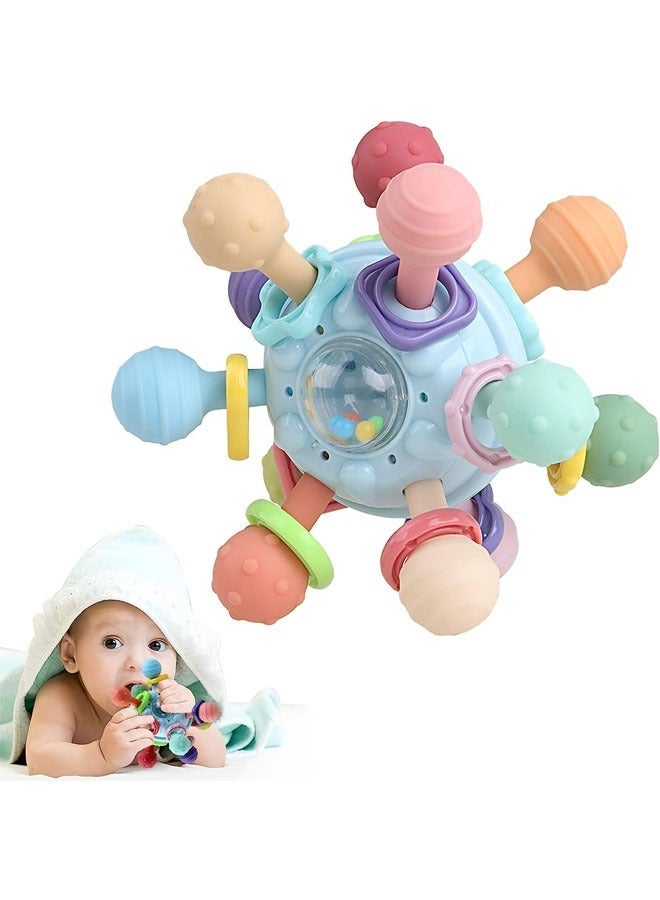 كابتن تيك Baby Teething Toys, Baby Teething Toys for 0 - 12 Month Boys Girls, Newborn Infant Toys Rattle Baby Teether Chew Sensory Toys, Baby Shower Gifts for One Year Old - Image 1