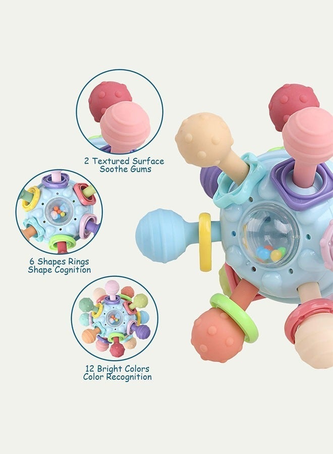 كابتن تيك Baby Teething Toys, Baby Teething Toys for 0 - 12 Month Boys Girls, Newborn Infant Toys Rattle Baby Teether Chew Sensory Toys, Baby Shower Gifts for One Year Old - Image 3
