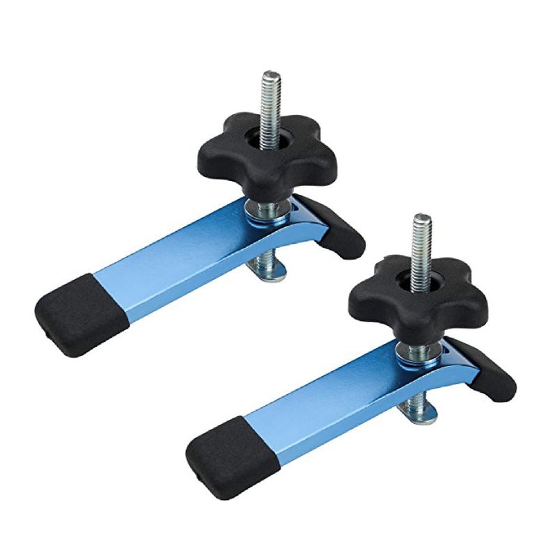 POWERTEC 71168 T-Track Hold Down Clamp for Woodworking, 5-1/2” L x 1-1/8” W, 2 Pack, Blue Black - Image 1