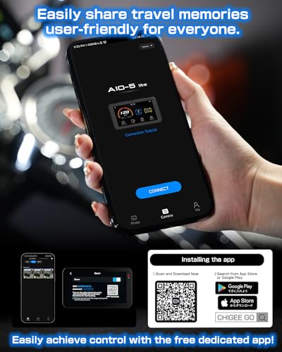 CHIGEE AIO-5 Lite Motorcycle Carplay Android Auto GPS Navigation System, BSD, STARVIS HDR 5" LCD, 60FPS,5G Wi-Fi BT, IP67 Waterproof, 24H Parking Mode, Dedicated App - Image 5