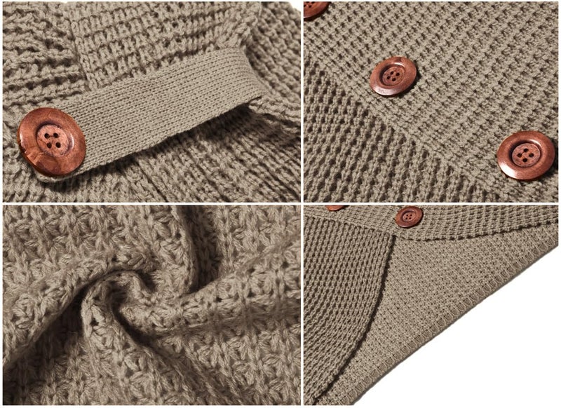 GRECERELLE Women's Fall Chunky Turtleneck Long Sleeve Asymmetric Hem Loose Knit Pullover Sweaters Tops, Khaki, L - Image 4