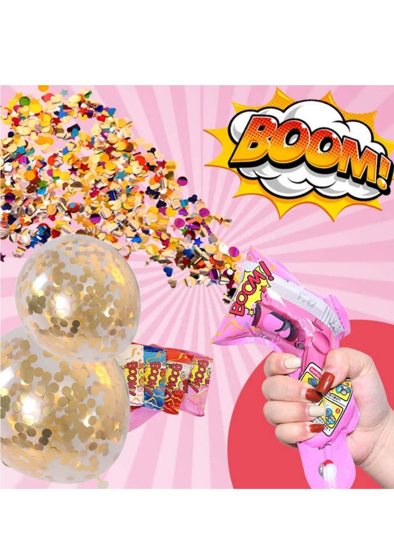 5 pcs Inflatable Confetti Handheld Party Toys  For Party Birthday Celebrations Wedding Graduation with 2pcs Glitter Balloons