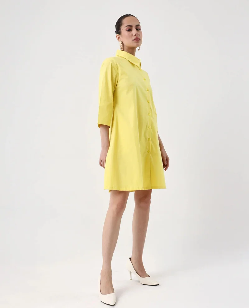 Rareism Women's Asymmetrical Collar Dress