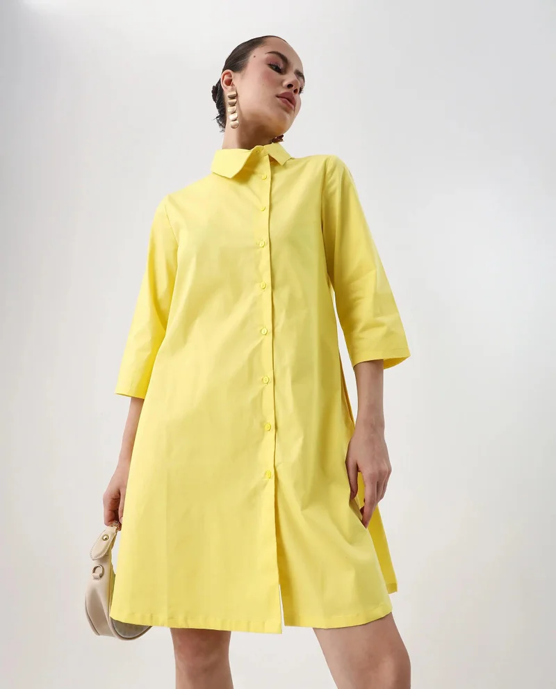 Rareism Women's Asymmetrical Collar Dress