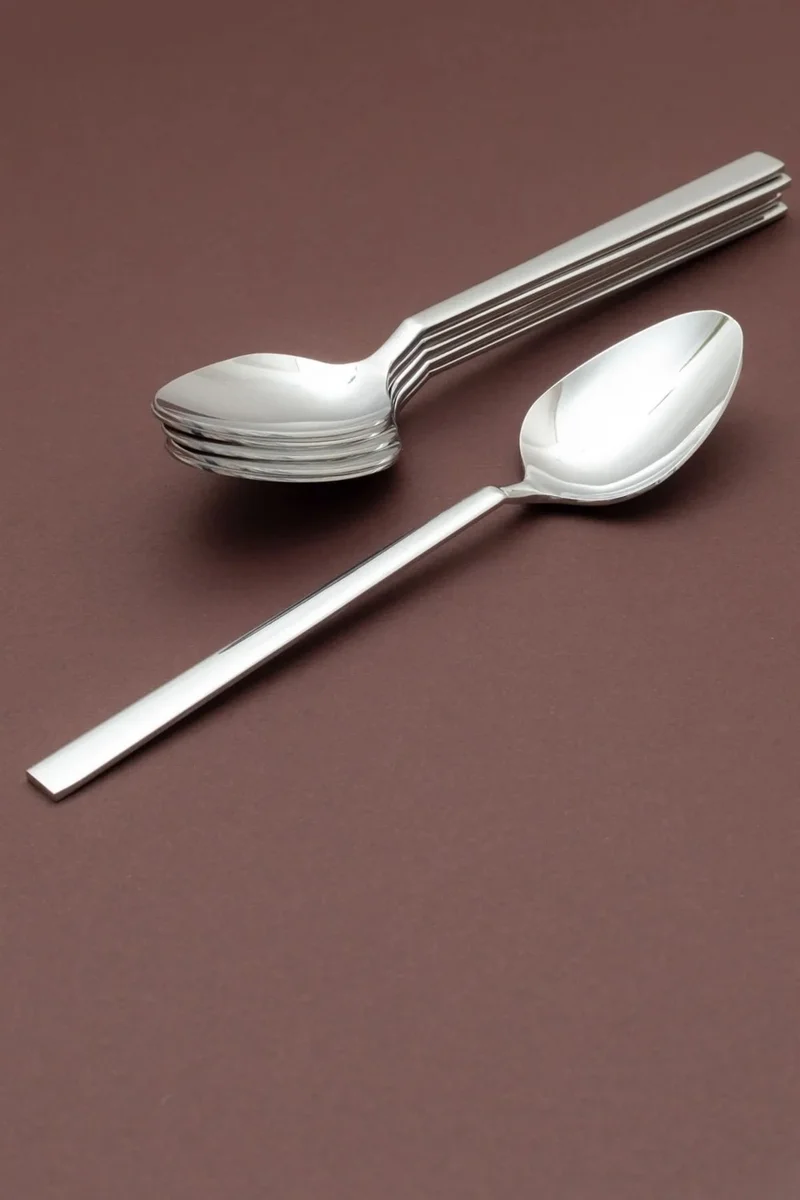 هازاربازار 6 Piece Natural Flat Model Spoon Set for 6 Persons