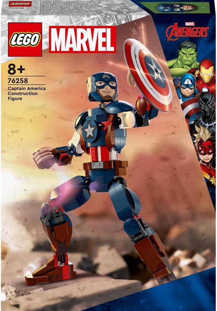 LEGO 76258 Marvel Captain America Construction Figure Buildable Toy with Shield, Avengers Collection, Play and Display Superhero Bedroom Accessory, Birthday Gift for Kids, Boys, Girls Aged 8+ - Image 2