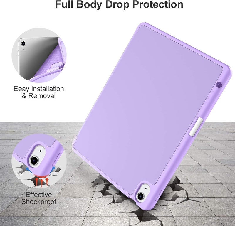 Akkerds Compatible with iPad Air 11 Inch Case 7th/6th Generation (M3/M2) 2025/2024, for iPad Air 5th/4th Generation Case 10.9 Inch 2022/2020 with Pencil Holder[Auto Sleep/Wake], Lavender - Image 4