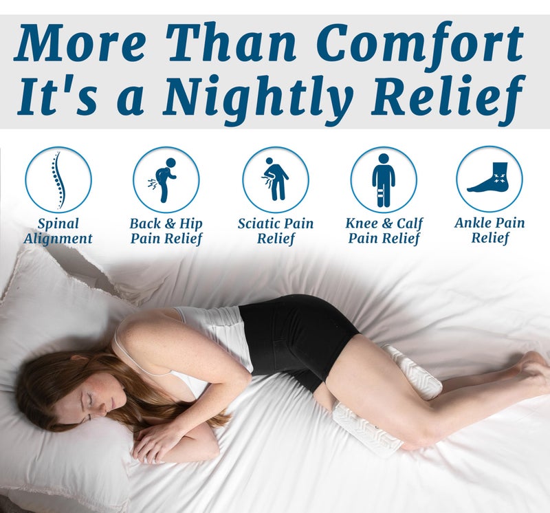 ComfiLife Orthopedic Knee and Leg Pillow for Side Sleepers Sleeping - 100% Polyurethane Foam for Back Pain, Hip Pain Relief - Image 5