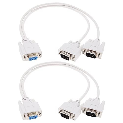 ECSiNG 2Pcs DB9 Serial Splitter Cable Replacement DB9 9 Pin 1 Female Ale to 2 Male Rs232 Serial Splitter Adapter Accessories for Connecting Computers Digital Machine Tools - Image 1