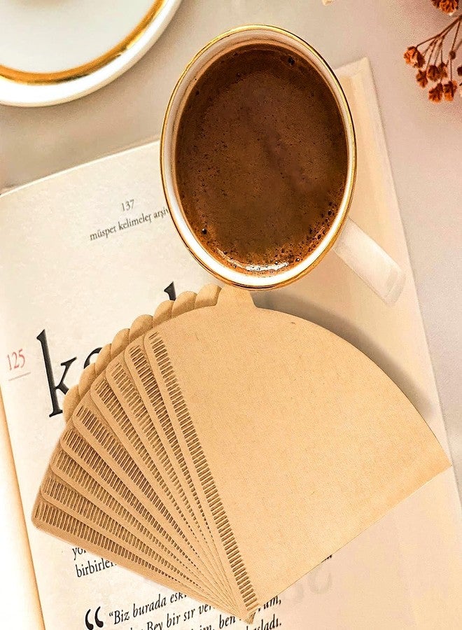 Gute 200Pcs Cone Coffee Filters, 2-4 Cups Unbleached Brown V02 Disposable Coffee Filter Paper, V-Shaped Pour Over Coffee Dripper and Drip Coffee Maker, Size 02 - Image 4