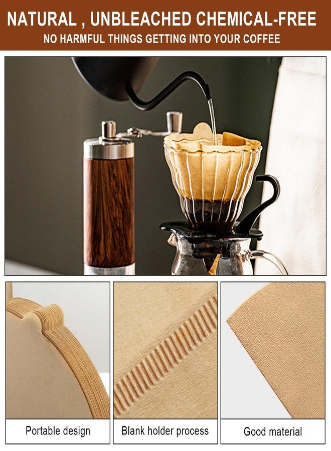 Gute 200Pcs Cone Coffee Filters, 2-4 Cups Unbleached Brown V02 Disposable Coffee Filter Paper, V-Shaped Pour Over Coffee Dripper and Drip Coffee Maker, Size 02 - Image 5