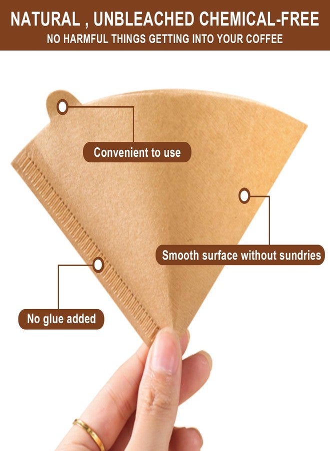 Gute 200Pcs Cone Coffee Filters, 2-4 Cups Unbleached Brown V02 Disposable Coffee Filter Paper, V-Shaped Pour Over Coffee Dripper and Drip Coffee Maker, Size 02 - Image 3