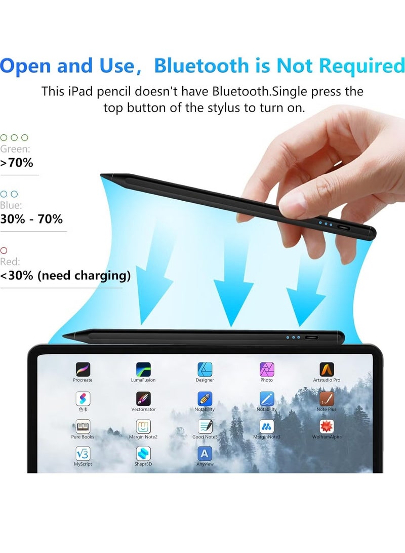 ELTRAZONE Stylus Pen for iPad 9th & 10th Generation | iPad Pencil 2nd Generation | Fast Charging Active Pencil Compatible with 2018-2024 Apple iPads | iPad Pro 11"/12.9"/M4, iPad Air 3/4/5/M2, iPad Mini 5/6 - Black - Image 5