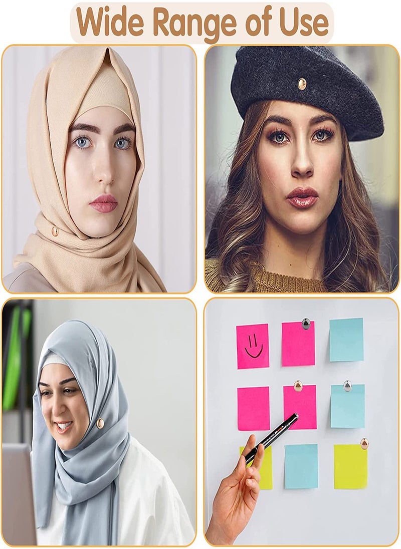 Generic - Magnetic Hijab Pins Set, 8 Pairs in Matte and Metallic Colors, Versatile Scarf Fasteners for Women, Strong Hold for Shawls and Scarves, Stylish Star Shape Design - Image 1