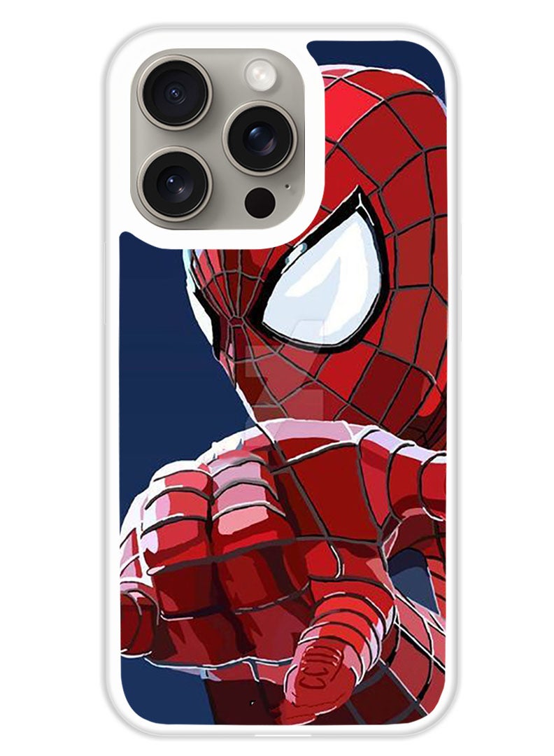 Theodor Protective Case Cover For APPLE IPHONE 15 Pro Max Spidermann (White Bumper) - Image 1