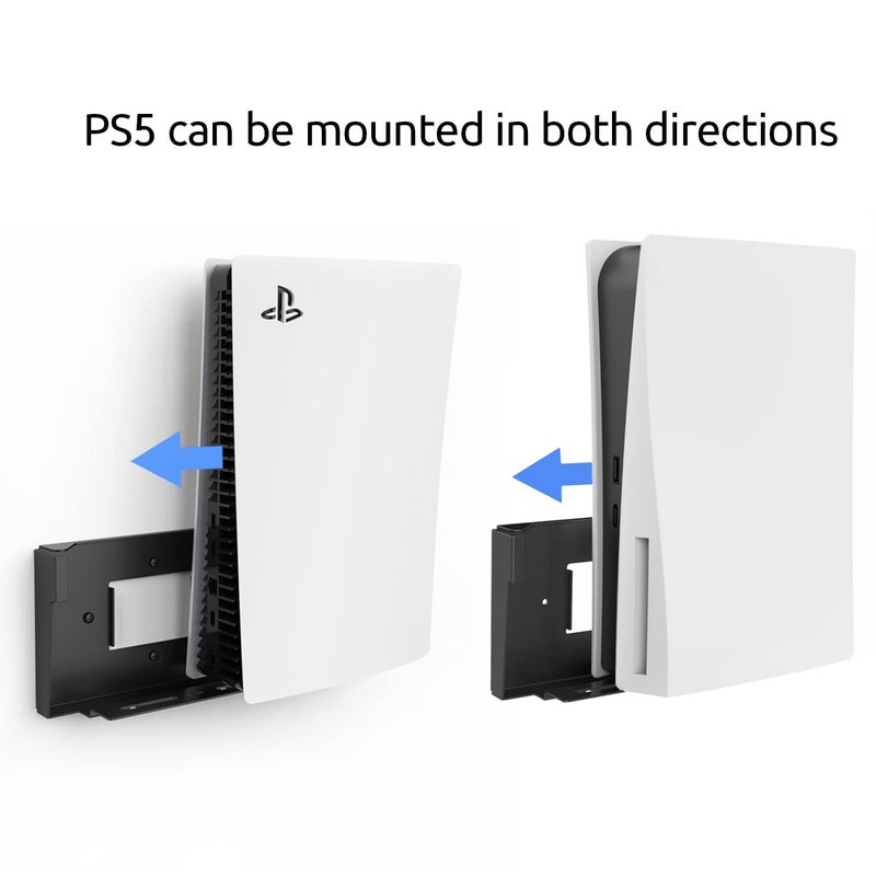 Monzlteck Wall Mount Holer for PS5 Original(Disc and Digital)+Controller Holder,All Metal Vertical Hanging On Wall with Power Botton Left/Right - Image 4