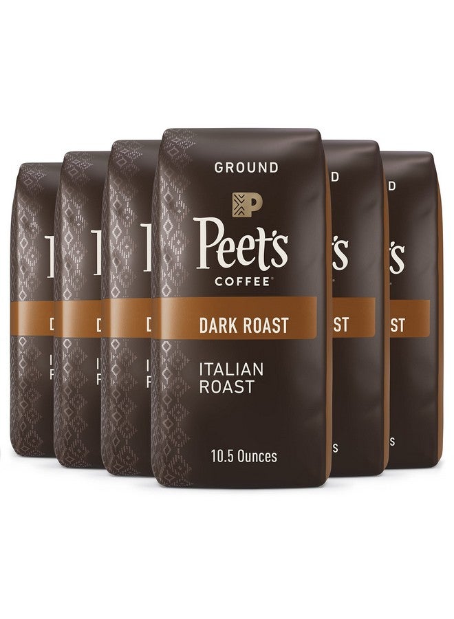 Peet's Coffee Peet’s Coffee, Dark Roast Ground Coffee - Italian Roast 63 Ounces (Six Bags of 10.5 Ounce)  - Image 1