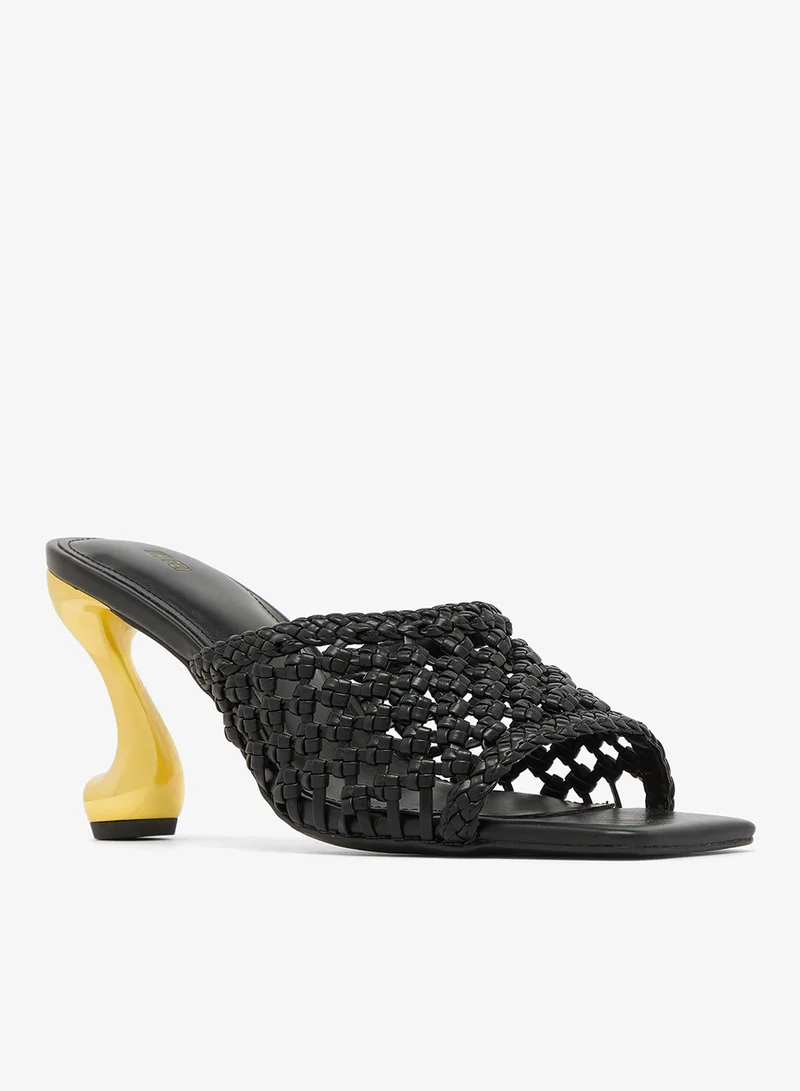 Jw Pei Black Hannah Woven Heels for Women | Best Price UAE