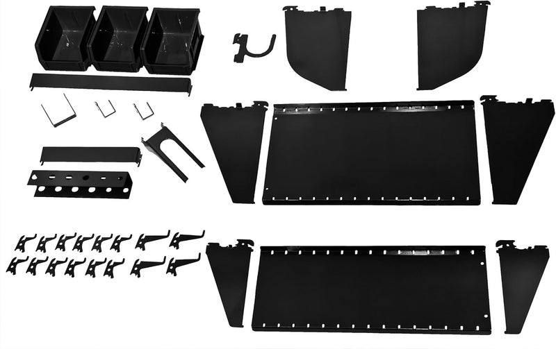 Wall Control KT-400-WRK B Slotted Tool Board Workstation Accessory Kit for Pegboard Only, Black - Image 1