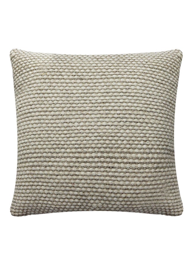 Danube Home Gleam Hand Woven Cushion 50x50cm Beige | 60% Wool +30% Cotton + 10% Polyester Decorative Lightweight Throw Pillow For Sofas, Couches, Beds For Living Room