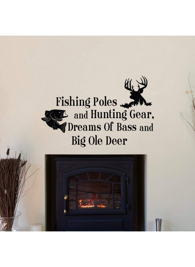 ESH7 35x57cm Country Deer Wall Decals Quotes Fishing Poles and Hunting GEA Wall Stickers for Kid's Room Nursery Bedroom Decor - Image 3