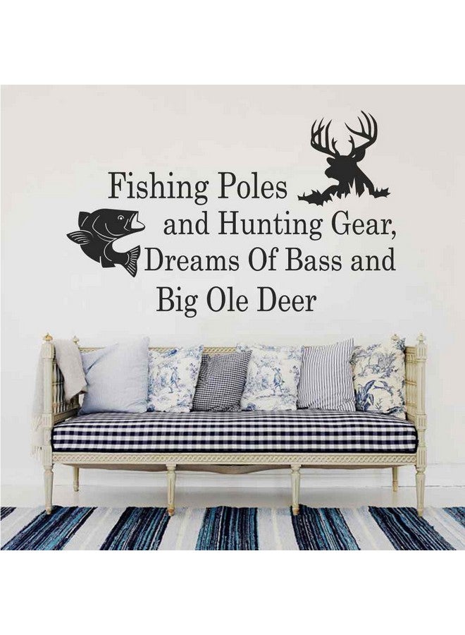 ESH7 35x57cm Country Deer Wall Decals Quotes Fishing Poles and Hunting GEA Wall Stickers for Kid's Room Nursery Bedroom Decor - Image 2