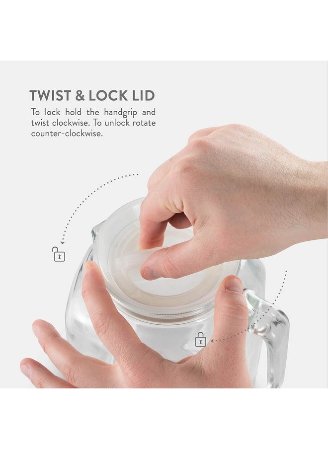Bormioli Rocco - Bormioli Rocco Hermetic Seal Pitcher With Lid and Spout [68 Ounce] for Homemade Juice & Iced Tea or for Glass Milk Bottles, Clear - Image 1