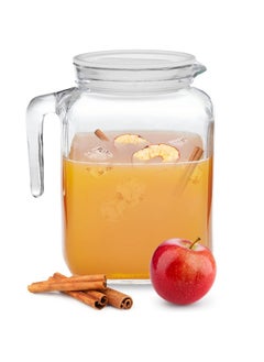 Bormioli Rocco Bormioli Rocco Hermetic Seal Pitcher With Lid and Spout [68 Ounce] for Homemade Juice & Iced Tea or for Glass Milk Bottles, Clear  - Image 1