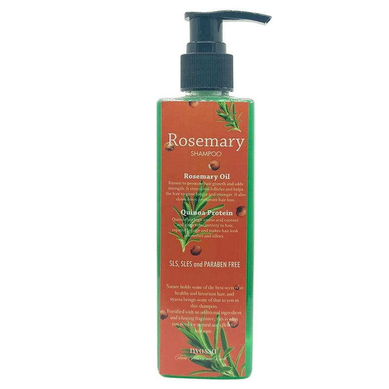 Nyassa Rosemary Shampoo|Rosemary essential oil and Quinoa protein|Natural Cleanser for daily use. Ideal for dry and damaged hair. No Parabens, Sulfates, Silicons. - Image 4