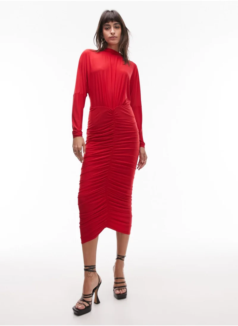 TOPSHOP Drape Front Knitted Dress