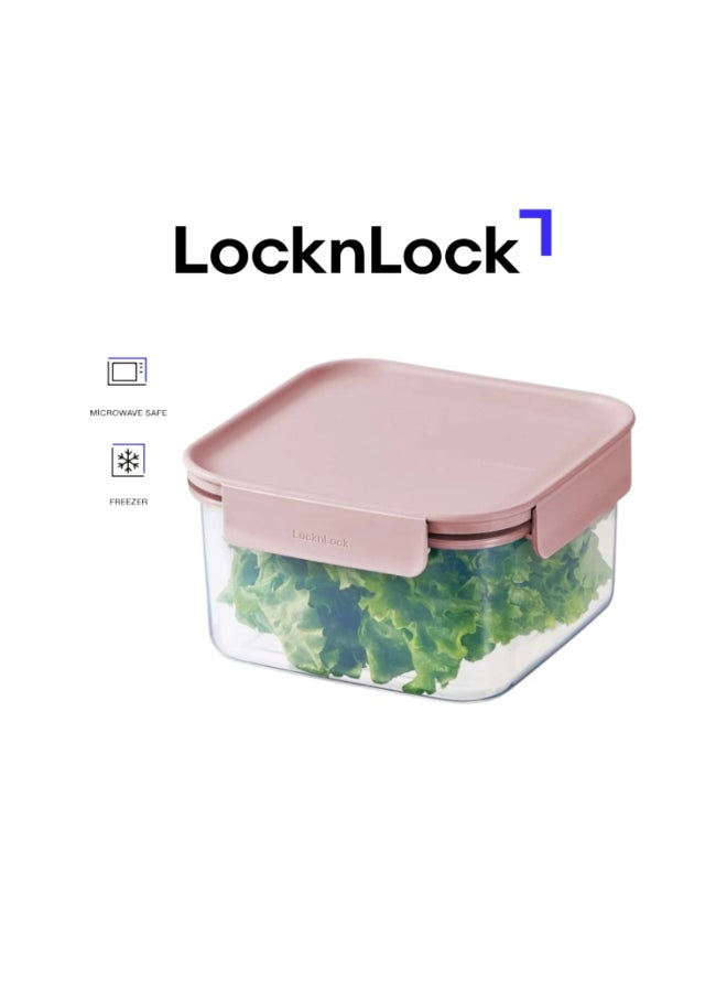 LocknLock Classic Plus Square  Container 1.25Lx2 Pink  Airtight Food Storage Box, Kitchen Container Set of 2 - Image 2