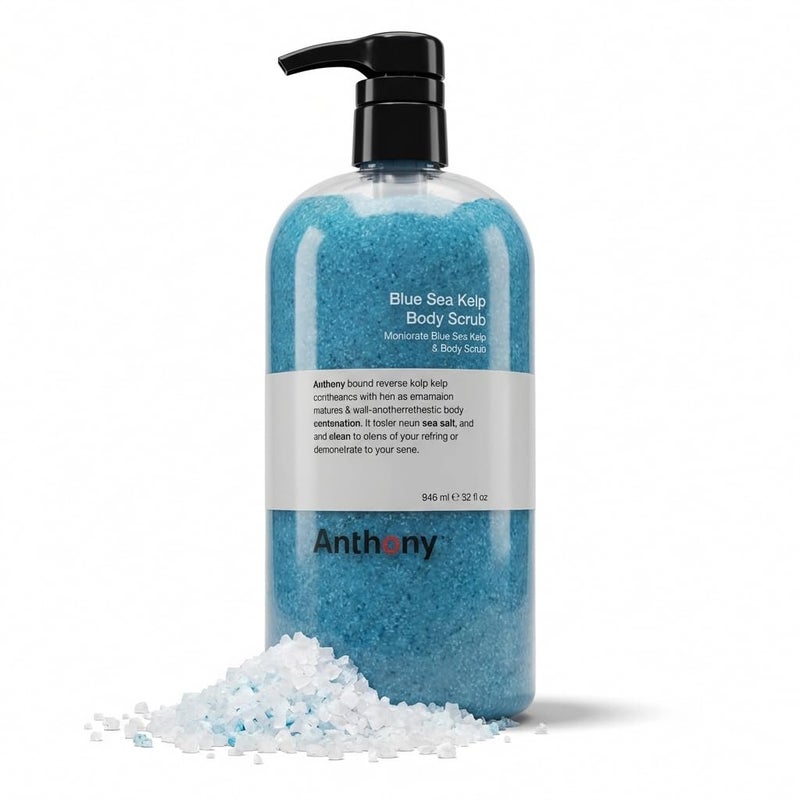 Anthony Exfoliating Body Scrub, Sea Salt, Vitamin C & Aloe Vera, Deep Cleans, Smooths Rough Patches, Soothes & Protects Skin, Hydrating Blue Sea Kelp Body Wash, 32 Fl Oz - Image 2