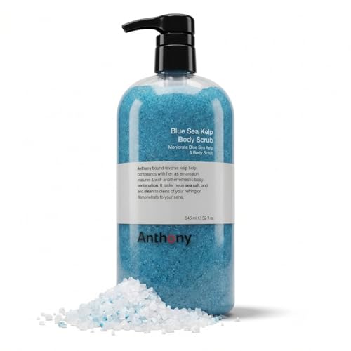 Anthony Exfoliating Body Scrub, Sea Salt, Vitamin C & Aloe Vera, Deep Cleans, Smooths Rough Patches, Soothes & Protects Skin, Hydrating Blue Sea Kelp Body Wash, 32 Fl Oz - Image 1