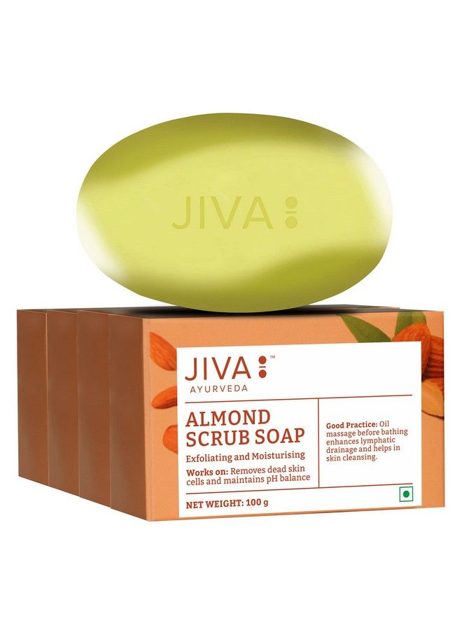 Jiva Almond Soap Natural Badaam Soap 100 G Pack Of 4 For All Skin Types Natural Cleanser For Glowing Skinalmond Soap 100 G Pack Of 4 - Image 2