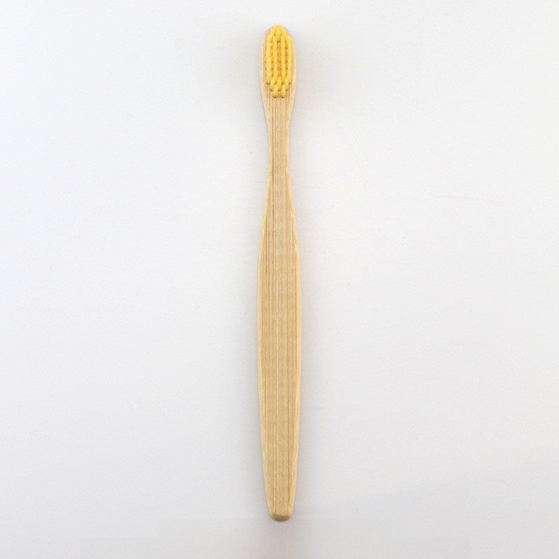 Generic Biodegradable Bamboo Toothbrush for Adults and Kids Yellow Adults 