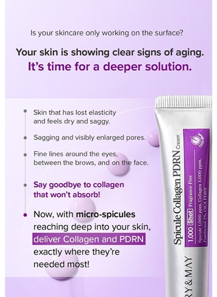 MARY & MAY Mary&May Spicule Collagen PDRN Cream15g - Image 2