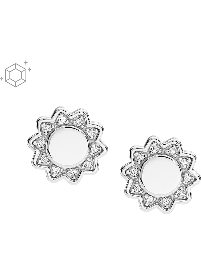 فوسيل أقراط نسائية من الفضة الإسترلينية من إليوت "أنتِ شمسي المشرقة" - Image 2