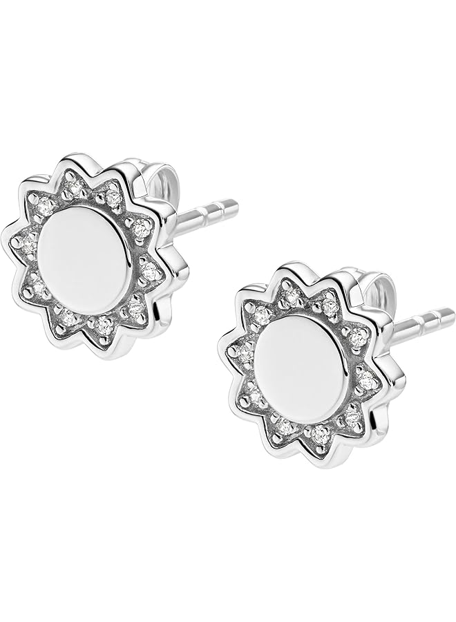 فوسيل أقراط نسائية من الفضة الإسترلينية من إليوت "أنتِ شمسي المشرقة" - Image 1