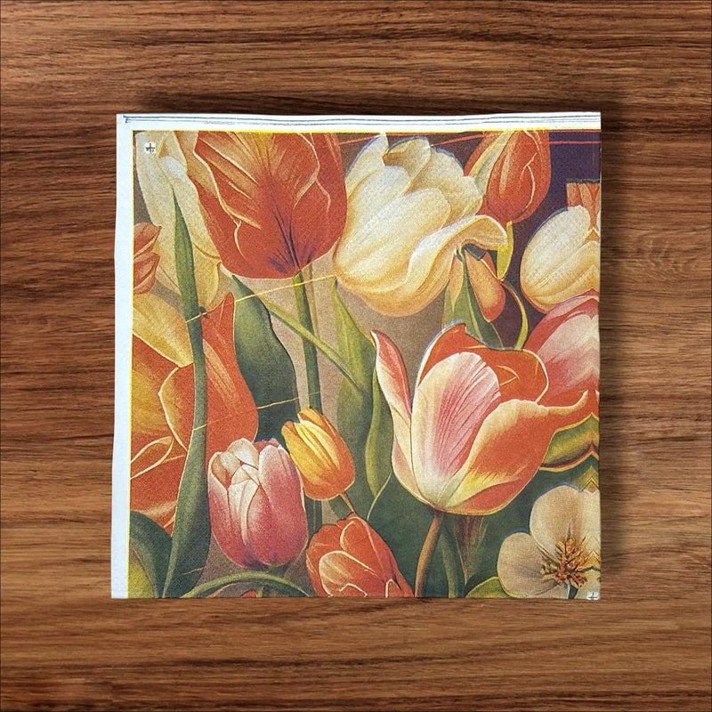 NICE Touch مناديل ورقية مطبوعة، تصميم زهور (25 سحب لكل عبوة، 75 ورقة، 33 × 33 سم)، مناديل طاولة 3 طبقات، وردي وأخضر - Image 4