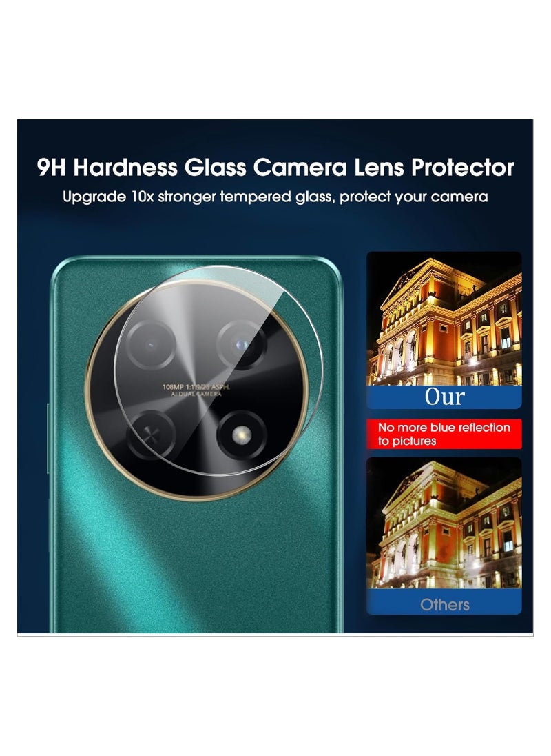 For HUAWEI Nova 12i Screen Protector Tempered Glass Full Coverage HD Anti-Scratch Bubble-Free Tempered Film with Lens Protector 4 Pack