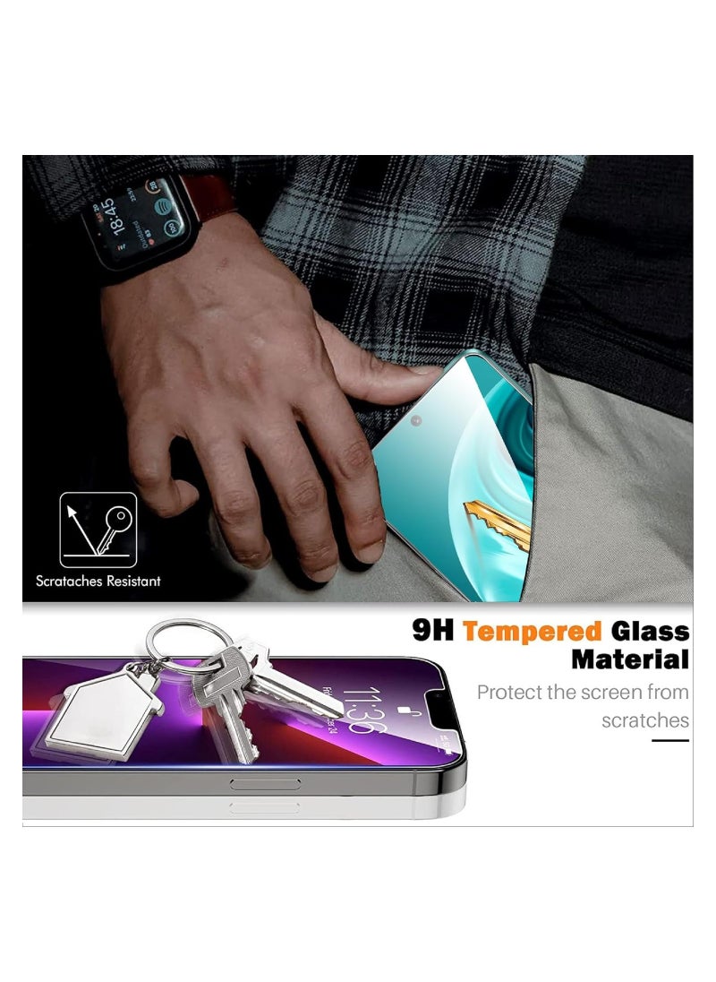 For HUAWEI Nova 12i Screen Protector Tempered Glass Full Coverage HD Anti-Scratch Bubble-Free Tempered Film with Lens Protector 4 Pack