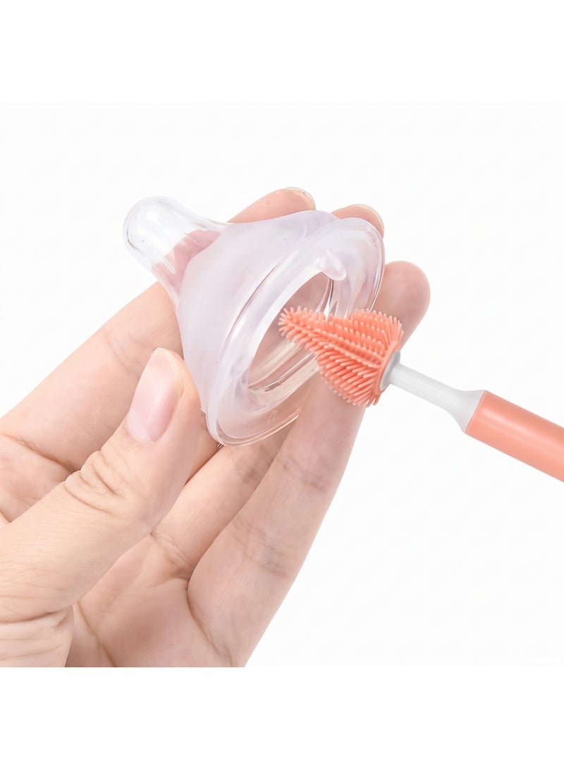 Only Baby Baby Bottle Brush Set 3 Pieces, Food-Grade Silicone Bottle Cleaning Brush with 360 Rotating Head, Teat Brush and Straw Cleaner, Removable Heads for Feeding Bottles, Nipples, Cups & Straws - Image 3