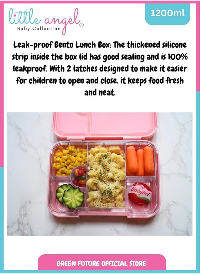 Little Angel Insulated Leakproof Bento Kids Lunch Box With 6 Compartments  - Image 3