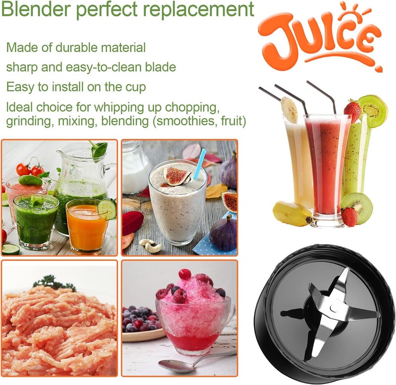 LVAINIT (Pack of 2) Cross Blade Blender Magic Bullet Replacement Parts Compatible with 250-watt Magic Bullet MB1101 Series Blender, Juicer and Mixer - Image 5