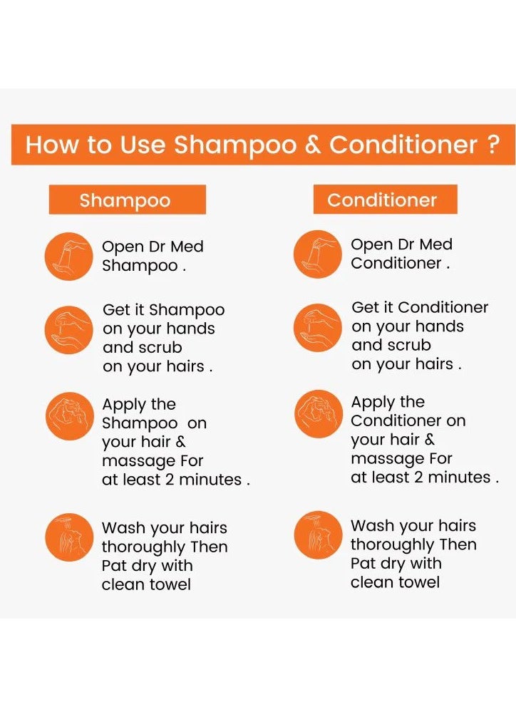 Dr.Med - DR MED Moringa Shampoo and Conditioner Pack of 2 High Quality and Formula For Repair & (Dull Hair) 350ml - Image 1