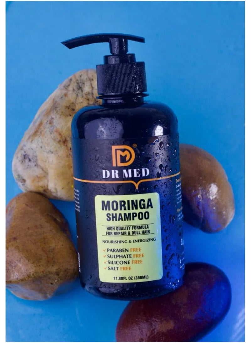 Dr.Med - DR MED Moringa Shampoo and Conditioner Pack of 2 High Quality and Formula For Repair & (Dull Hair) 350ml - Image 1