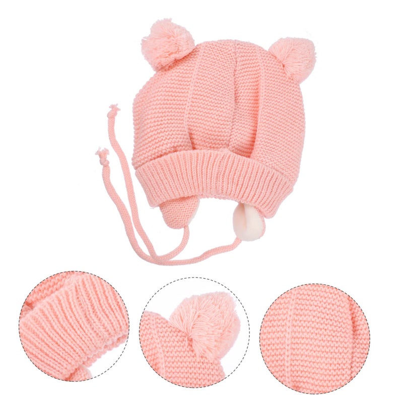 Pink Crochet Knitted Winter Hat And Gloves Set For Girls Boys Soft Touch - Image 5