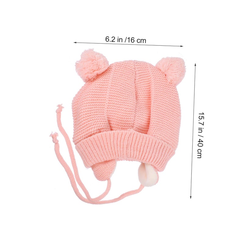 Pink Crochet Knitted Winter Hat And Gloves Set For Girls Boys Soft Touch - Image 3